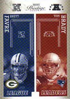 2006 Playoff Prestige - League Leaders #LL-21 Brett Favre / Tom Brady / Eli Manning / Trent Green Front