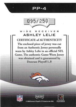 2006 Playoff Prestige - Prestigious Pros Jerseys Bronze #PP-4 Ashley Lelie Back