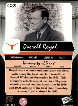 2006 Press Pass Legends - Gold #G89 Darrell Royal Back