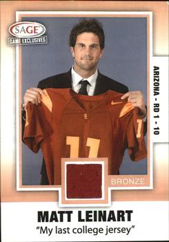 2006 SAGE Game Exclusives - Matt Leinart Jerseys Bronze #ML4 Matt Leinart Front