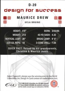 2006 SAGE HIT - Design for Success Blue #D-20 Maurice Drew Back