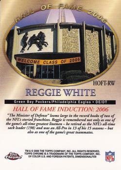 2006 Topps Chrome - Hall of Fame Tribute #HOFT-RW Reggie White Back