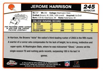 2006 Topps Chrome - Refractors #245 Jerome Harrison Back