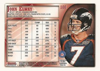 1998 Bowman Chrome #100 John Elway Back