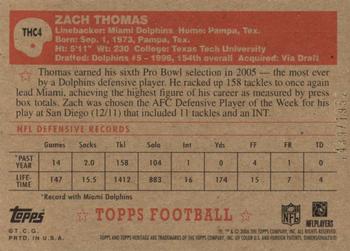 2006 Topps Heritage - Chrome #THC4 Zach Thomas Back