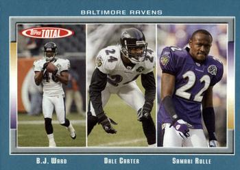 2006 Topps Total - Blue #134 B.J. Ward / Dale Carter / Samari Rolle Front