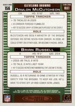 2006 Topps Total - Gold #156 Brian Russell / Daylon McCutcheon Back