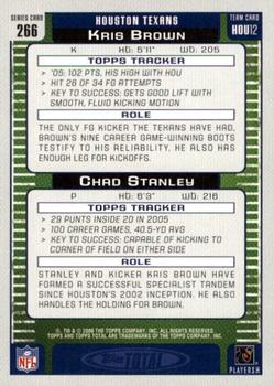 2006 Topps Total - Gold #266 Chad Stanley / Kris Brown Back