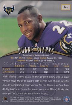 1998 Finest #124 Duane Starks Back