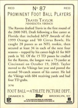 2006 Topps Turkey Red - Red #87 Travis Taylor Back