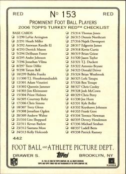 2006 Topps Turkey Red - Red #153 Steven Jackson Back