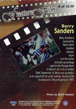 1998 Flair Showcase - Feature Film #8 FF Barry Sanders Back