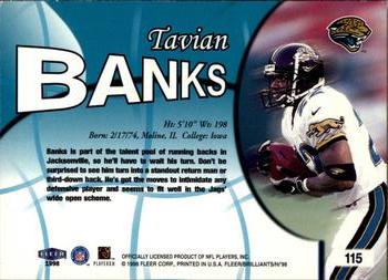 1998 Fleer Brilliants #115 Tavian Banks Back