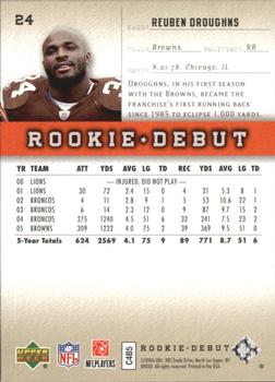 2006 Upper Deck Rookie Debut - Gold #24 Reuben Droughns Back