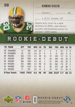 2006 Upper Deck Rookie Debut - Gold #38 Ahman Green Back