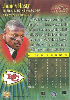 1998 Pacific #208 James Hasty Back