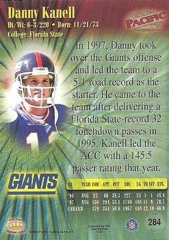 1998 Pacific #284 Danny Kanell Back
