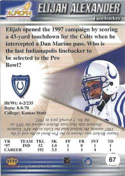 1998 Pacific Aurora #67 Elijah Alexander Back