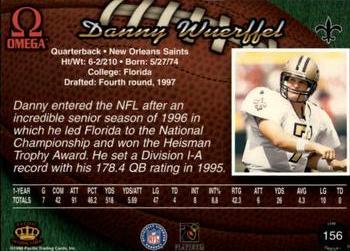 1998 Pacific Omega #156 Danny Wuerffel Back