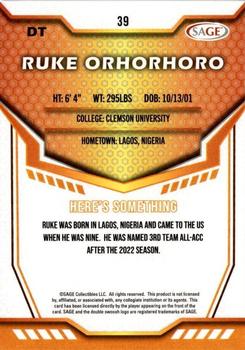 2024 SAGE HIT - Red #39 Ruke Orhorhoro Back