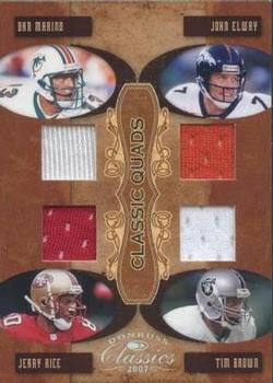 2007 Donruss Classics - Classic Quads Jerseys #CQ-6 Dan Marino / Jerry Rice / Tim Brown / John Elway Front