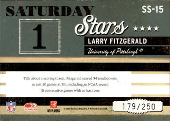 2007 Donruss Classics - Saturday Stars Silver #SS-15 Larry Fitzgerald Back