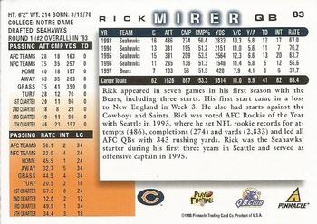 1998 Score #83 Rick Mirer Back