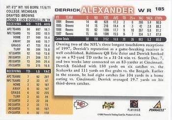 1998 Score #185 Derrick Alexander Back