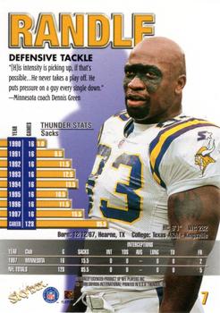 1998 SkyBox Thunder #7 John Randle Back