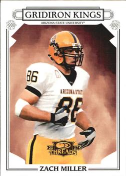 2007 Donruss Threads - College Gridiron Kings Gold #CGK-21 Zach Miller Front