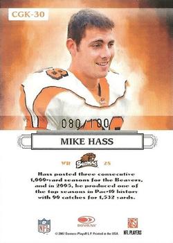 2007 Donruss Threads - College Gridiron Kings Gold Holofoil #CGK-30 Mike Hass Back