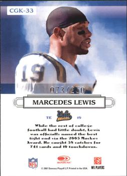 2007 Donruss Threads - College Gridiron Kings Silver Holofoil #CGK-33 Marcedes Lewis Back