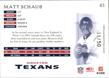 2007 Donruss Threads - Gold Holofoil #83 Matt Schaub Back