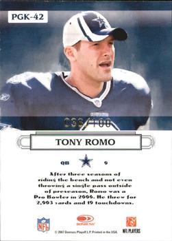 2007 Donruss Threads - Pro Gridiron Kings Gold Holofoil #PGK-42 Tony Romo Back