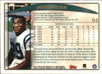 1998 Topps #94 Jason Belser Back