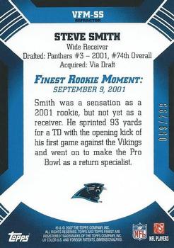 2007 Finest - Moments Blue Refractors #VFM-SS Steve Smith Back