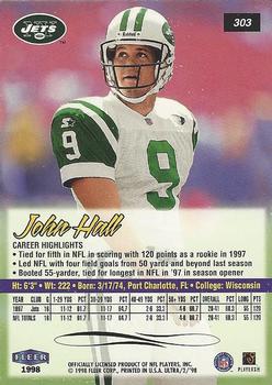 1998 Ultra #303 John Hall Back