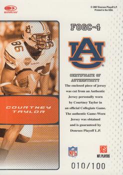 2007 Leaf Certified Materials - Fabric of the Game College #FOGC-4 Courtney Taylor Back
