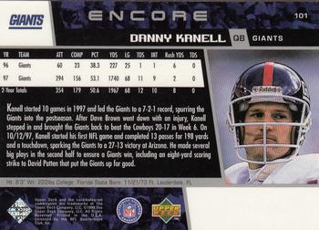 1998 Upper Deck Encore #101 Danny Kanell Back