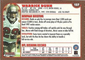 1999 Bowman Chrome #127 Warrick Dunn Back