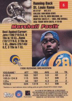 1999 Bowman's Best #6 Marshall Faulk Back