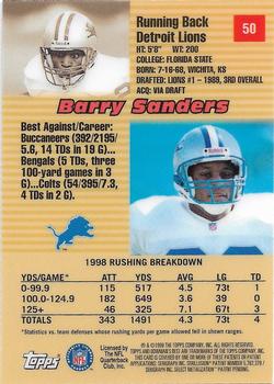 1999 Bowman's Best #50 Barry Sanders Back