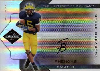 2007 Leaf Limited - College Phenoms Autographs Gold Spotlight #348 Steve Breaston Front