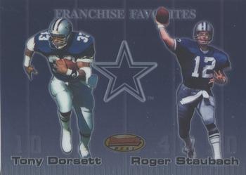 1999 Bowman's Best - Franchise Favorites #F1 Tony Dorsett / Roger Staubach Front