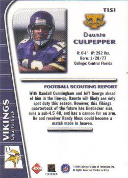 1999 Collector's Edge Triumph #T151 Daunte Culpepper Back