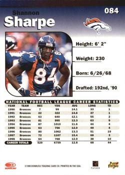 1999 Donruss Elite #084 Shannon Sharpe Back