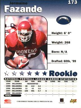 1999 Donruss Elite #173 Jermaine Fazande Back