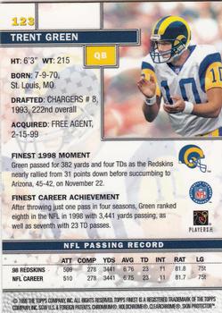 1999 Finest #123 Trent Green Back