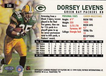 1999 Fleer Tradition #230 Dorsey Levens Back