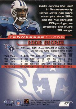 1999 Fleer Focus #17 Eddie George Back